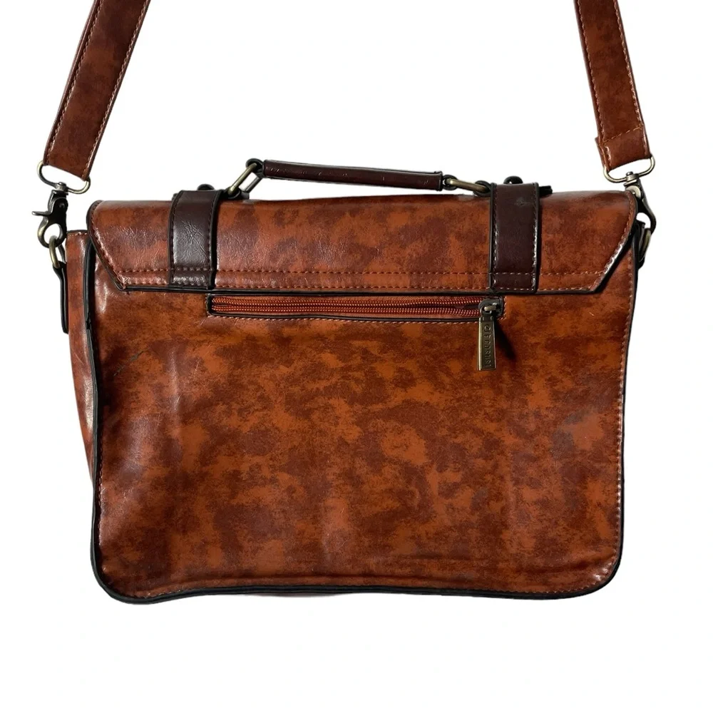 Ecosusi Bag Faux Leather Messenger Bag Purse Bow Travel Vintage Ipad Pocket - Picture 3 of 5
